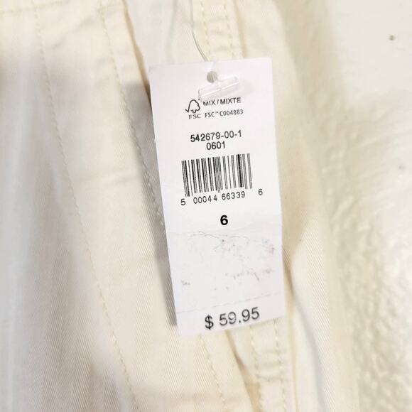 Gap Pants Women's 6 High Rise Straight Khaki Cream Raw Hem Coastal Casual NEW - Picture 6 of 15